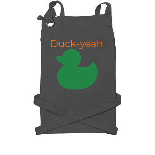Duck-yeah, a Dark Grey Cotton Canvas Pocket Apron