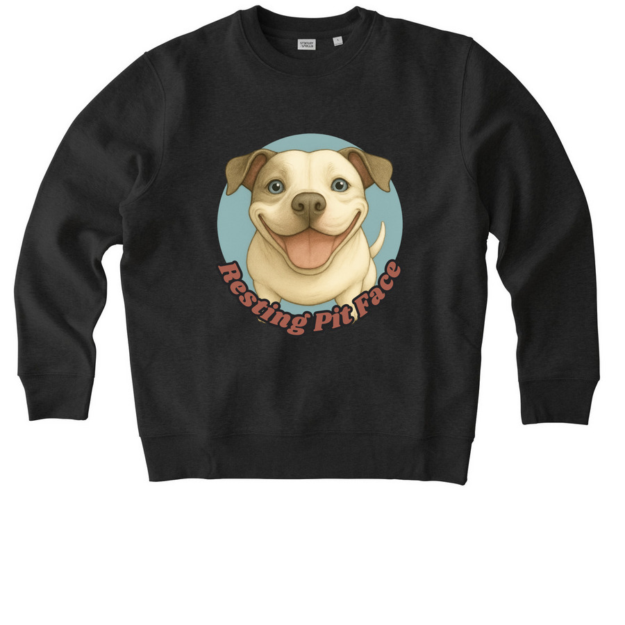 Resting Pit Face, a Dark Heather Grey Stanley/Stella Unisex Changer 2.0 Crewneck Sweatshirt