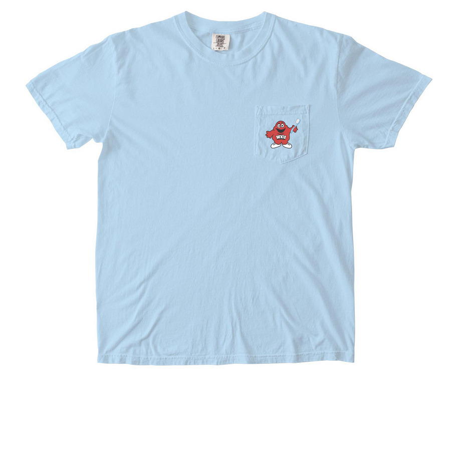 Brush Big Red!, a Chambray Comfort Colors Pocket Tee