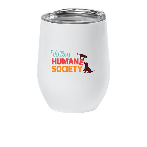 Valley Humane Wine Tumbler, a White Insulated Wine Cup