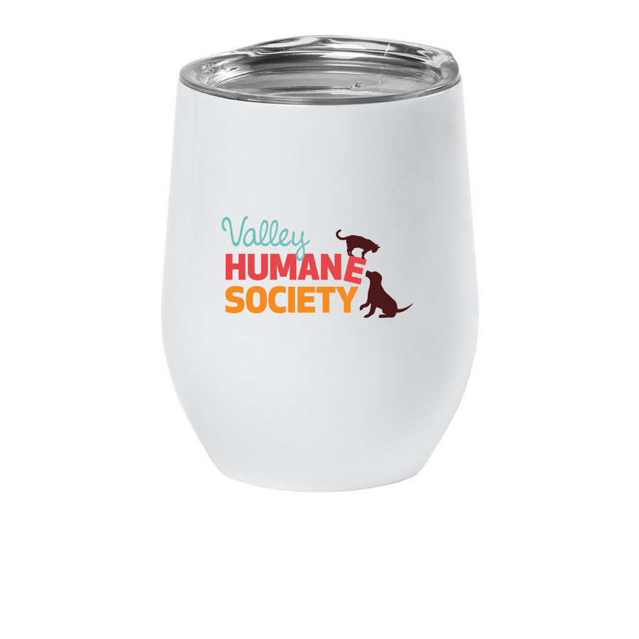 Valley Humane Wine Tumbler, a White Insulated Wine Cup