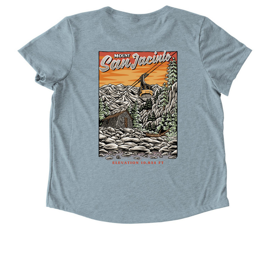 Mount San Jacinto, a I Like You Blue Allmade Eco Triblend Women?s Scoop Neck Tee (back-view)