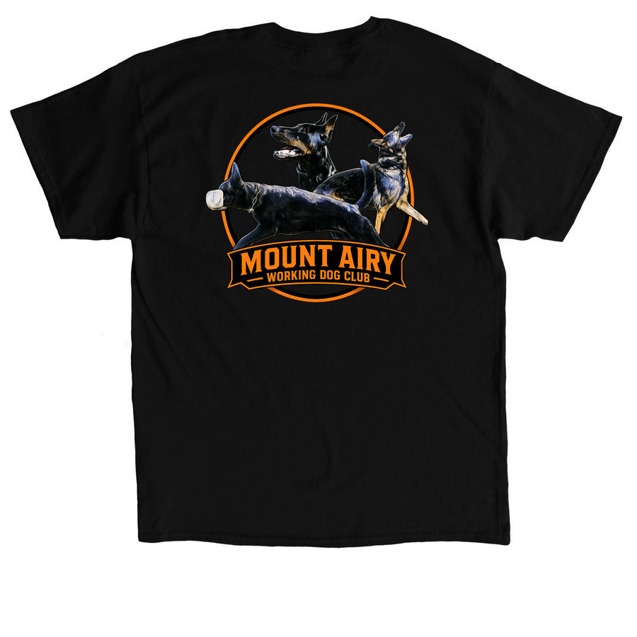 Mount Airy Working Dog Club, a Black Classic Unisex Tee (back-view)
