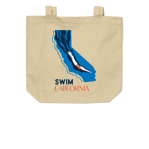 Swim California Totes, a Oyster Organic Cotton Tote Bag