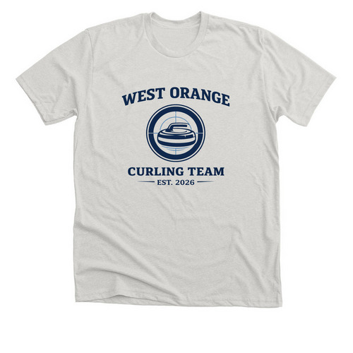 West Orange - Curling Team, a Heather Cement Premium Unisex Tee