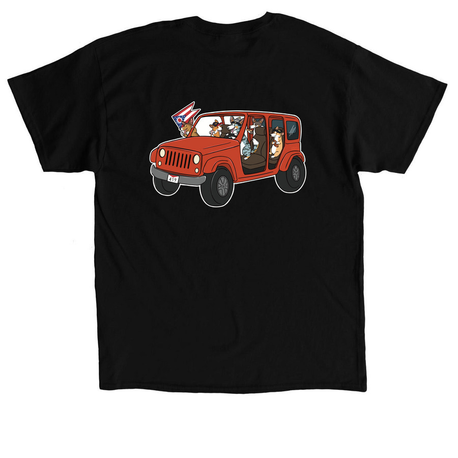 Toledo Loves Corgis, a Black Classic Unisex Tee (back-view)