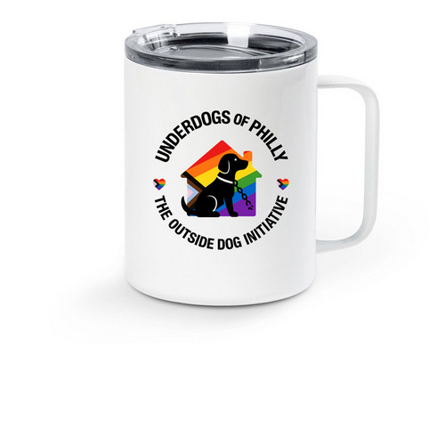 Underdogs Pride Travel Mug, a White Stainless Steel Travel Mug