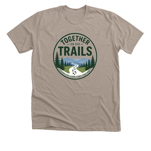 Together on the Trails, a Heather Stone Premium Unisex Tee