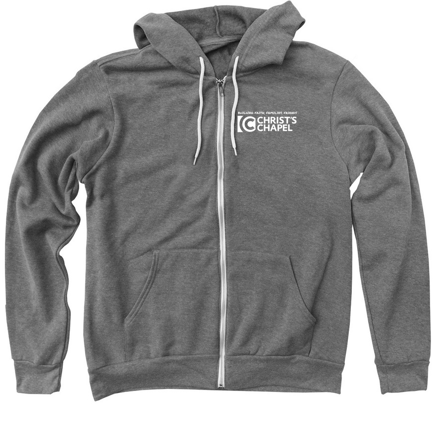 Christ's Chapel Zip Up Hoodie, a Deep Heather Zip Up Hoodie