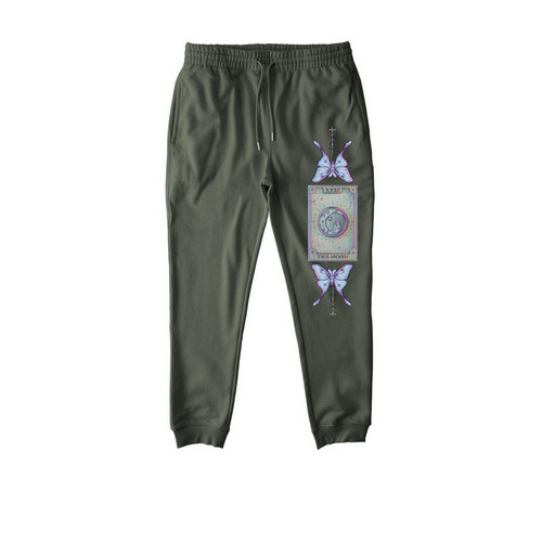 THE MOON, a Khaki Green Stanley/Stella Unisex Flyer Jogger