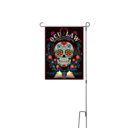 OCU Law Dia de Los Muertos Yard Flag&nbsp;, a White 12" x 18" Yard Flag with Stake