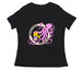 PRD Kraken Skulls, a Black Women's Relaxed V-Neck Tee