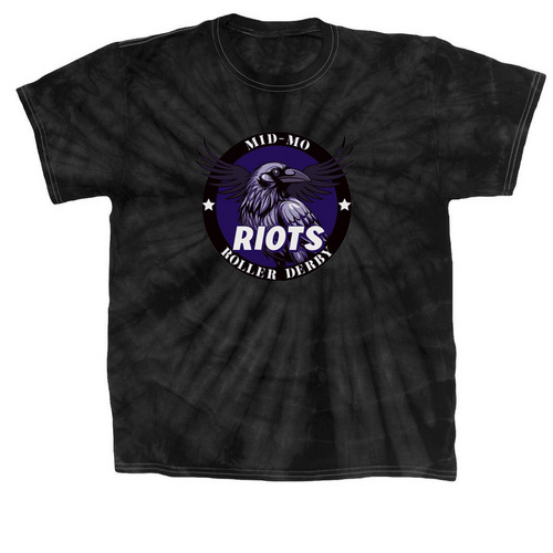 Mid Mo Roller Derby Riots&nbsp;, a Black Classic Tie Dye Tee