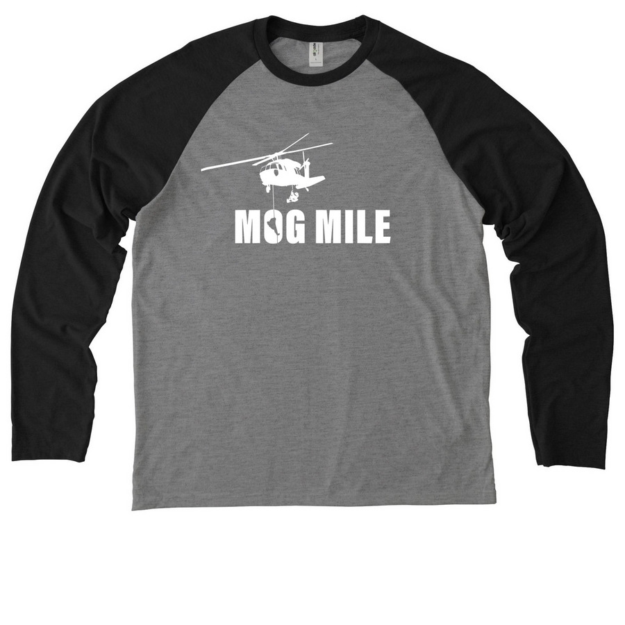 2026 Virtual Mog Mile&nbsp;, a Deep Black/ Aluminum Grey Allmade Eco Triblend Colorblock Raglan Long Sleeve Tee