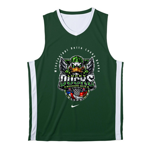 LH3 FAN SEMI PRO JERSEY, a Forest Green/ White Reversible Basketball Jersey
