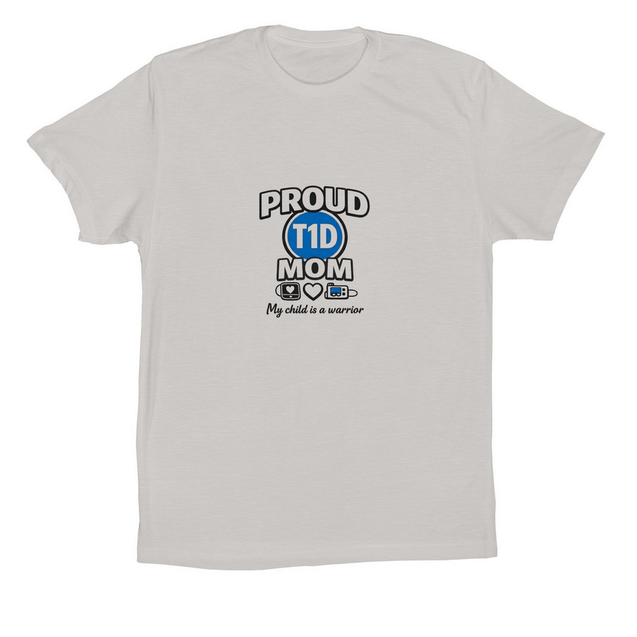 Proud T1D Mom, a Solid Athletic Grey Premium Cotton Tee