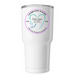 Celebrating 30 Years, 1996-2026, Teal Logo, a White Insulated Tumbler