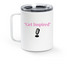 MAVO Travel Mug, a White Stainless Steel Travel Mug (back-view)