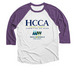 HCCA MOW / Volunteer, a Purple Rush and Heather White 3/4 Sleeve Baseball Tee