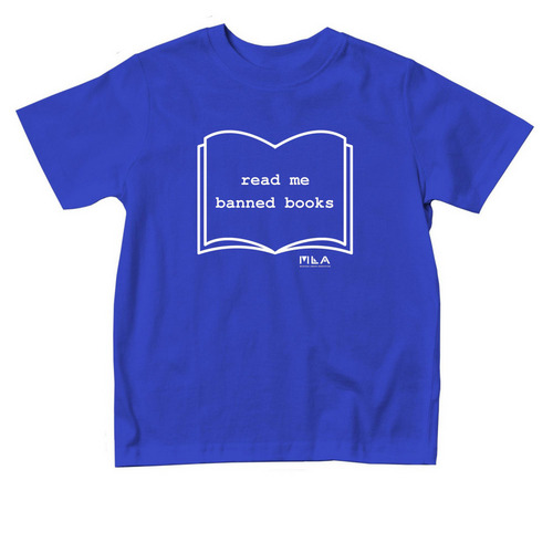 Toddler Banned Books Tee, a Royal Blue Toddler Tee