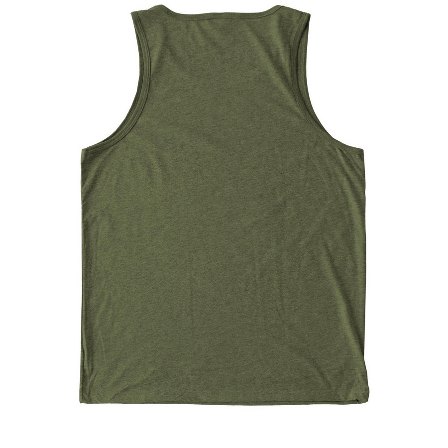 BSA Tank Tops, a Olive You Green Allmade Eco Triblend Tank (back-view)