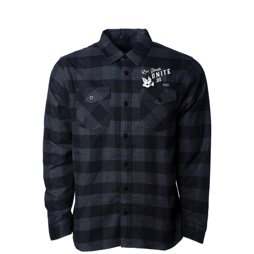 Flannels for Local Food Unity, a Charcoal Heather/ Black Unisex Flannel Shirt