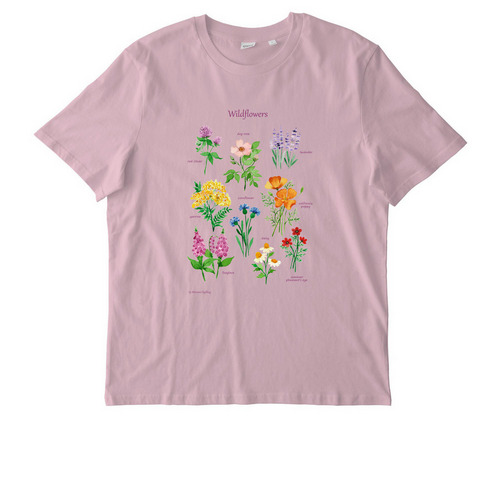Wildflowers Tee - Light Colors, a Cotton Pink Stanley/Stella Unisex Creator 2.0 Tee