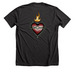 SACRED, a Dark Grey Heather Premium Unisex Tee (back-view)