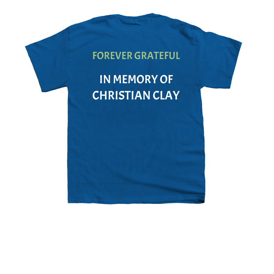 Team Texas - Christian Clay, a Royal Blue Youth Unisex Tee (back-view)
