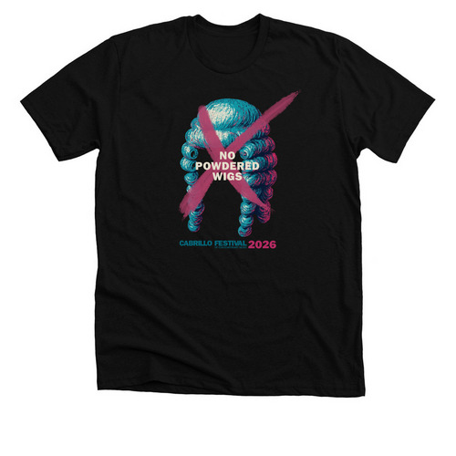 No Powdered Wigs 2026, a Solid Black Blend Premium Unisex Tee