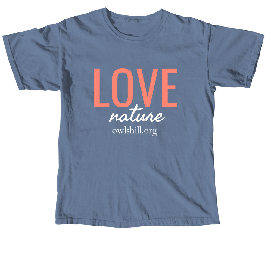 Love Nature, Owl's Hill, a Blue Jean Comfort Colors Unisex Tee