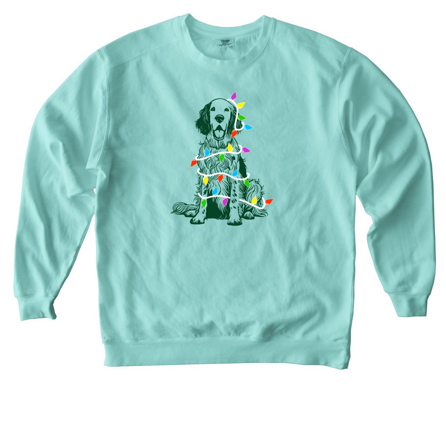 Christmas Setter&nbsp;, a Chalky Mint Comfort Colors Crewneck Sweatshirt