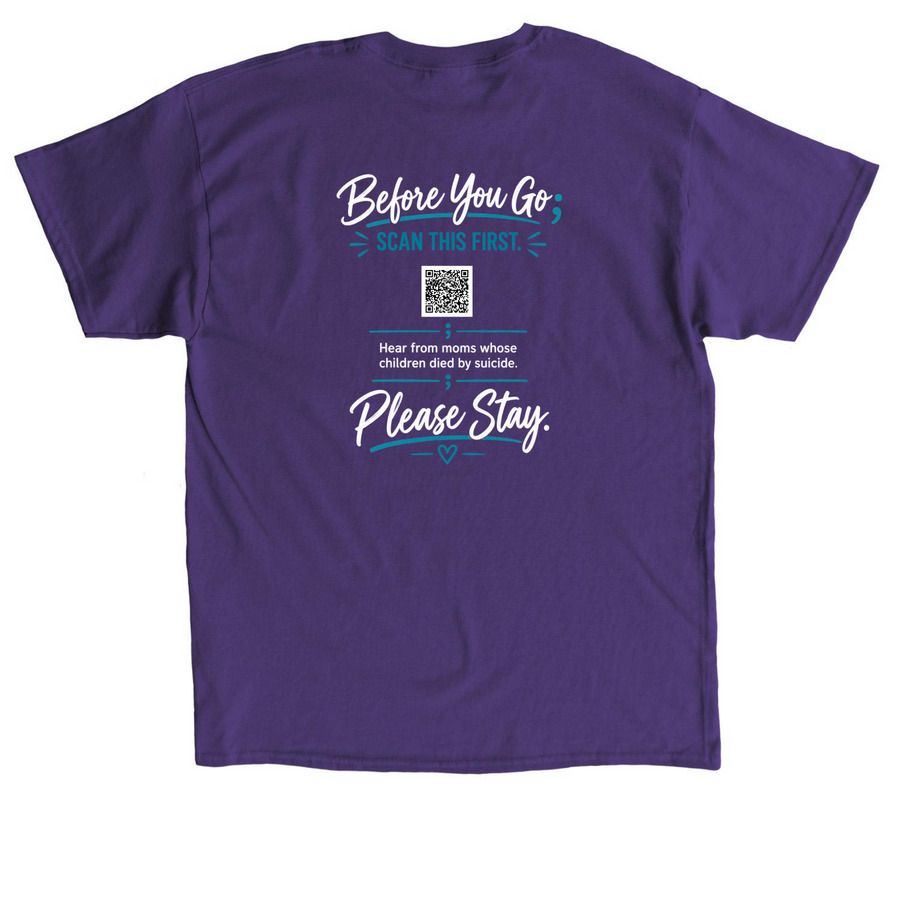 Before you go..., a Purple Classic Unisex Tee (back-view)