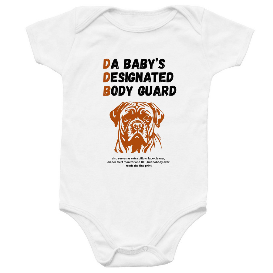 DDB Baby Onesie, a White Infant Onesie