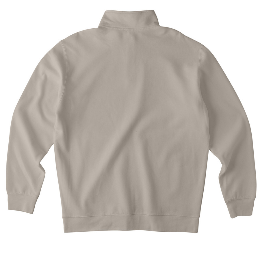 Kitaki Stamp, a Cement Midweight Quarter Zip Pullover (back-view)