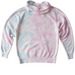 The "Peace, Love, & Pigs" Collection, a Cotton Candy Youth Tie Dye Pullover Hoodie (back-view)