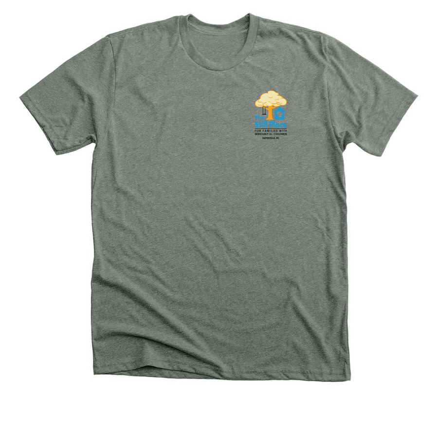 The Still Place, a Deep Heather Premium Unisex Tee
