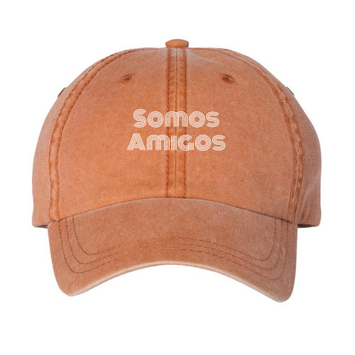 Somos Amigos Hats, a Texas Orange Printed Pigment Dye Baseball Cap