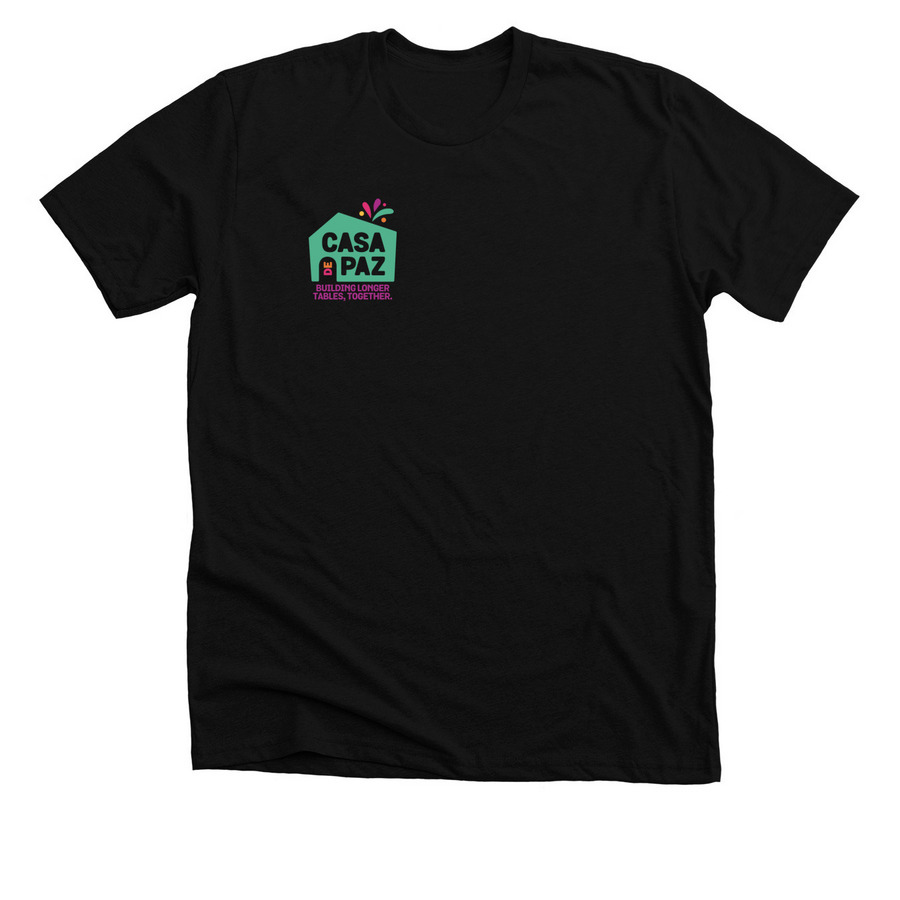 BUILDING LONGER TABLES, TOGETHER., a Solid Black Blend Premium Unisex Tee
