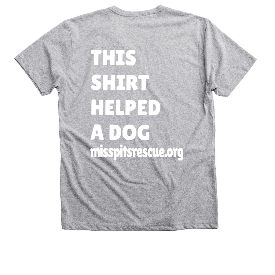 This shirt helped a dog!&nbsp;, a Athletic Heather Premium V-Neck Tee (back-view)