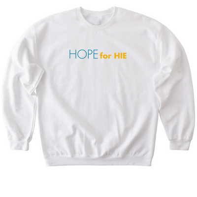 Hope for HIE Color Logo Wear, a White Softstyle Crewneck Sweatshirt