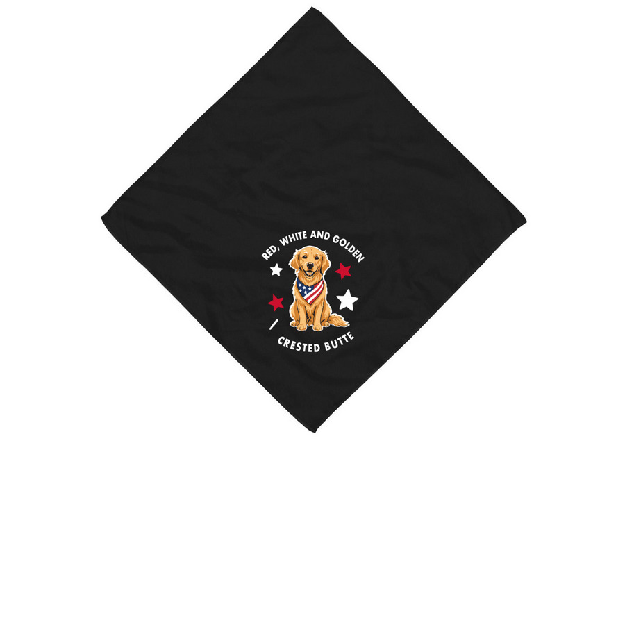 Crested Butte July 4th Parade Bandana, a Black Cotton Bandana