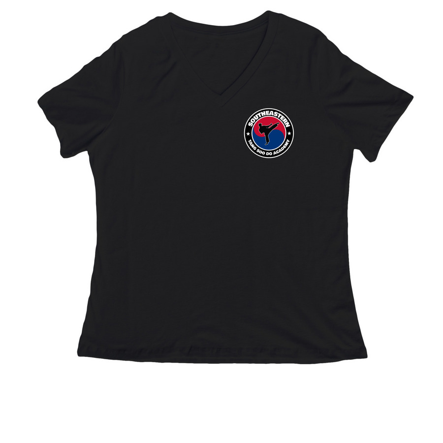 Logo Apparel, a Black Women's Relaxed V-Neck Tee