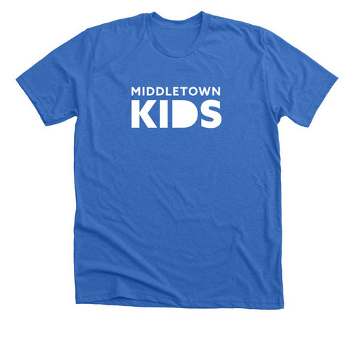Middletown Kids Logo Tee, a Heather True Royal Premium Unisex Tee