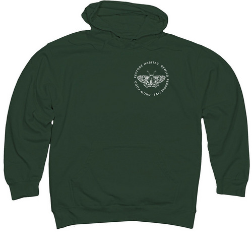 Rewild Perspective - Erynnis persius, a Alpine Green Midweight Pullover Hoodie