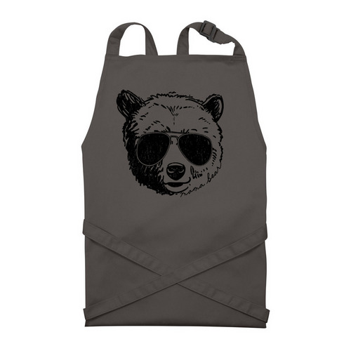 The Mama Bear Collection, a Dark Grey Recycled Bib Apron
