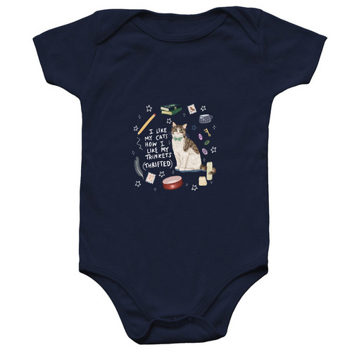 Thrifted Trinkets, a Navy Infant Onesie