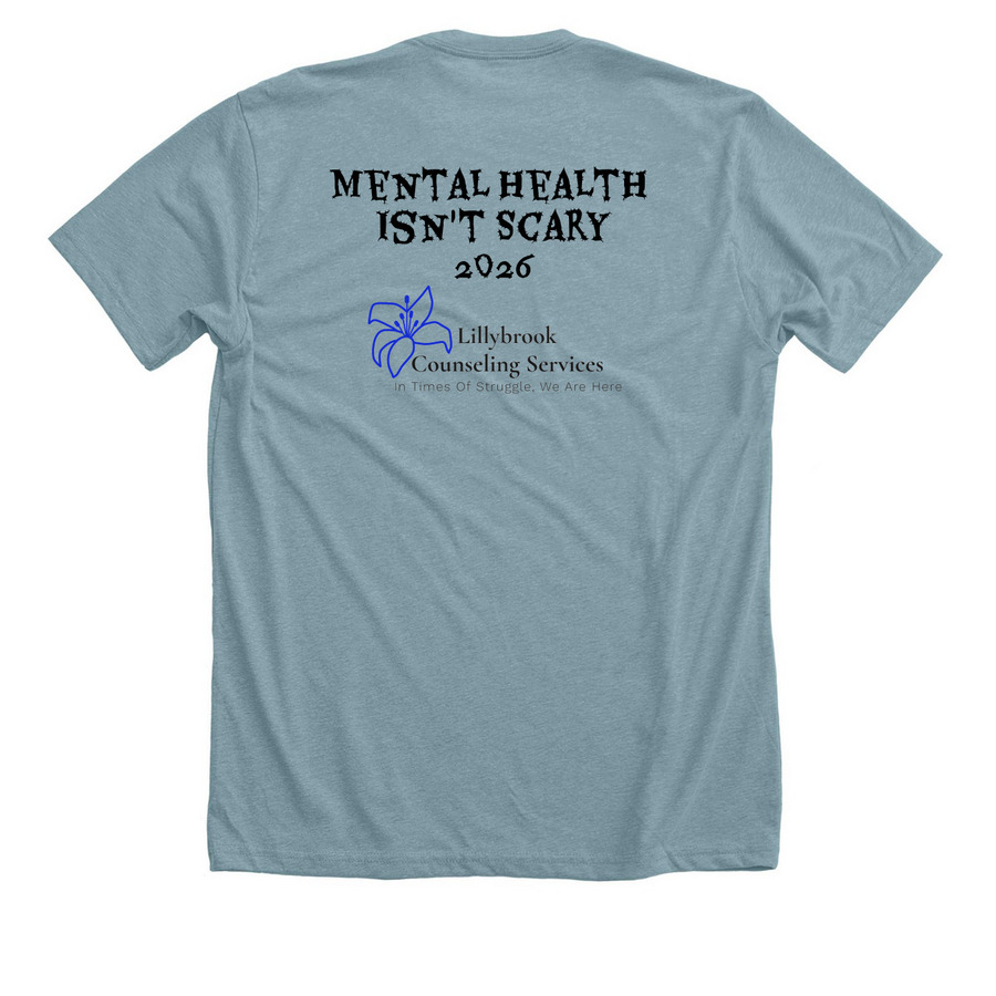 Talk, Don't Ghost, Your Feelings, a Heather Blue Lagoon Premium Unisex Tee (back-view)