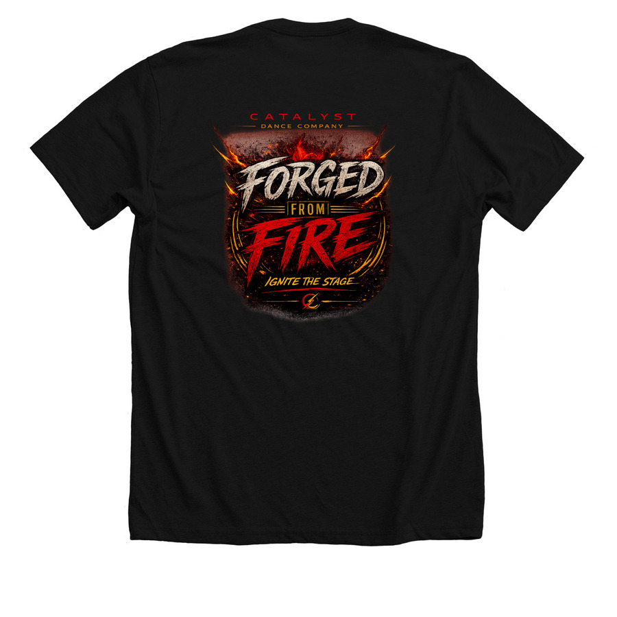 Forged From Fire&nbsp;, a Solid Black Blend Premium Unisex Tee (back-view)
