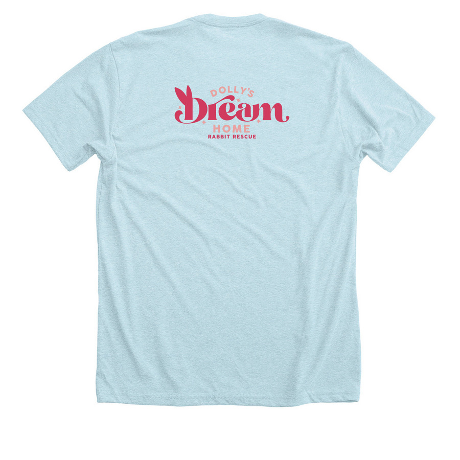 What the Fluff?!?, a Heather Ice Blue Premium Unisex Tee (back-view)